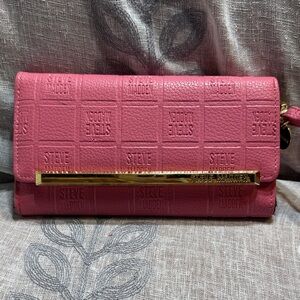 Steve Madden Embossed Pink Wallet with Gold Accent